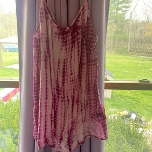 Pink tie dye bath suit coverup